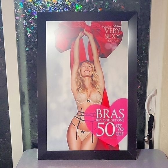 PINK Victoria's Secret Other - VS RARE Wall Picture/ Photo Display Poster Holiday Very Sexy Bra!